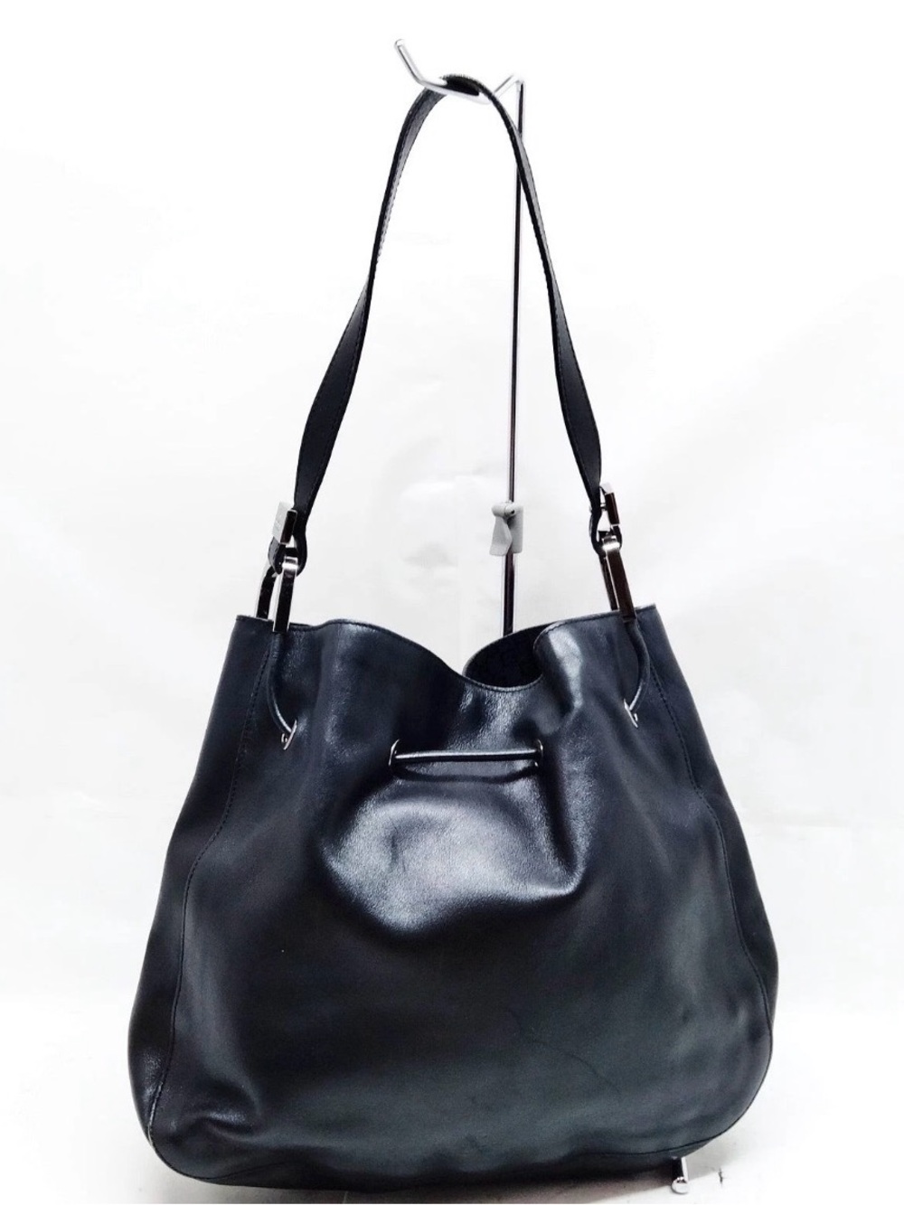 Gucci Black Leather Shoulder bucket Bag